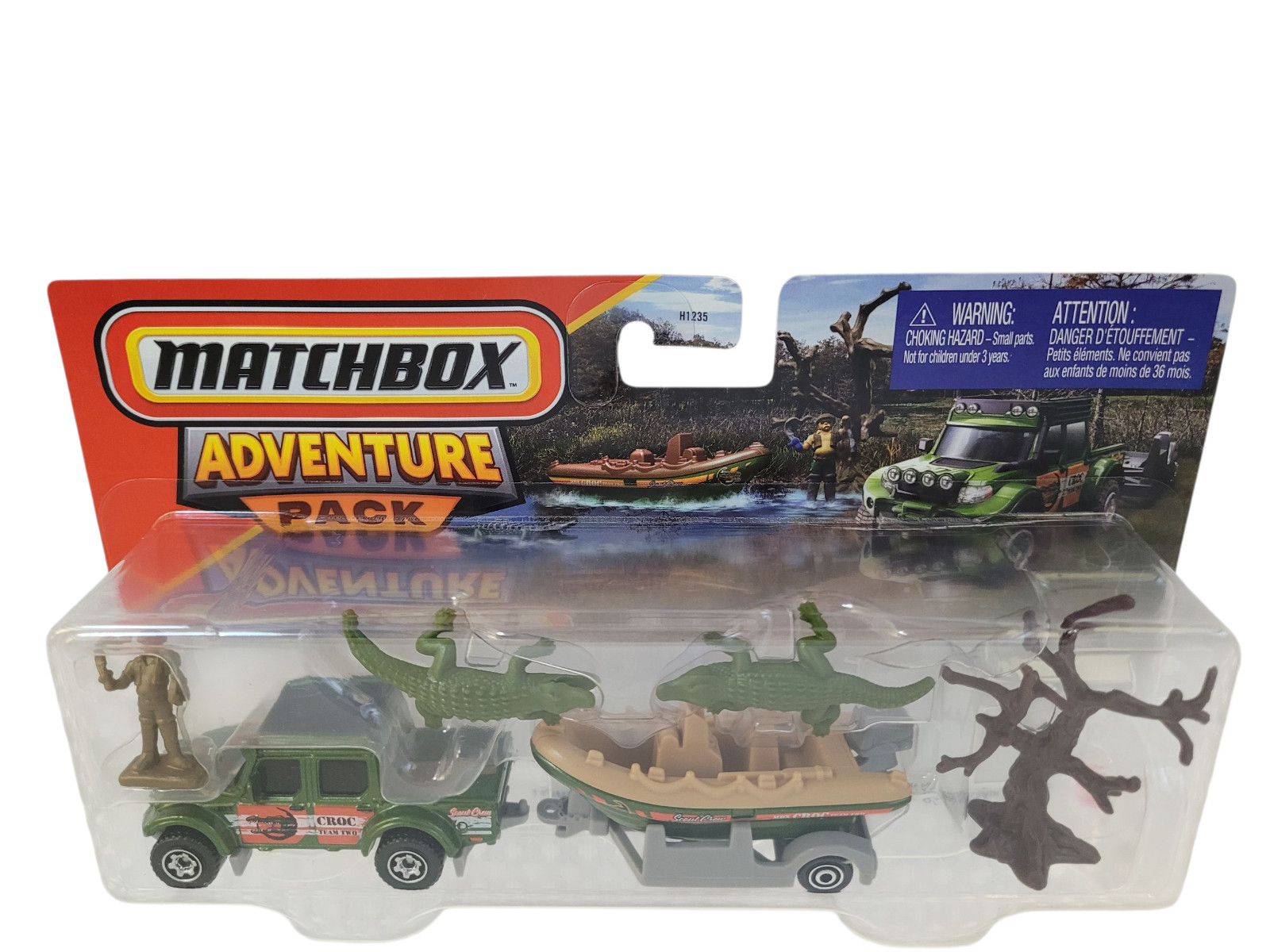 Matchbox Adventure Pack Hitch ‘N Haul Crocodile Country Swamp Raider & Raft Boat