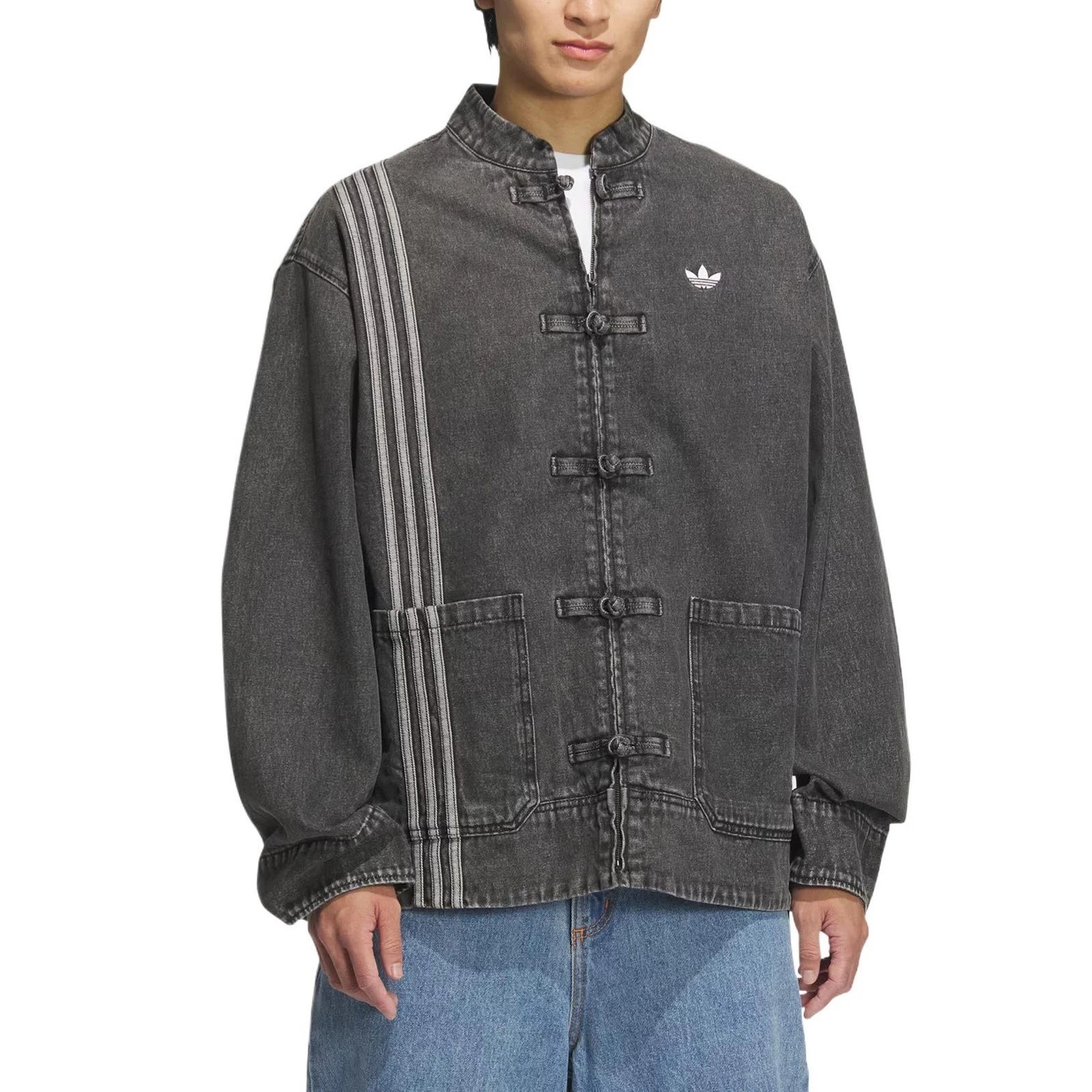 Adidas Originals Year of the Snake CNY Unisex Black Denim Jacket JY8275  New