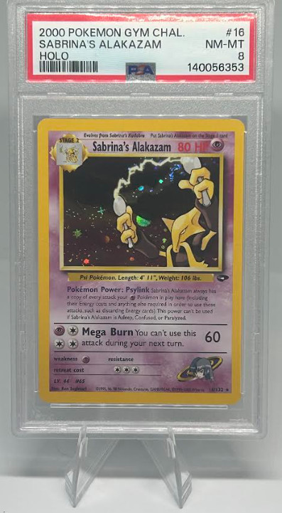 Pokemon Gym Challenge Sabrina's Alakazam Holo 16/132 PSA 8
