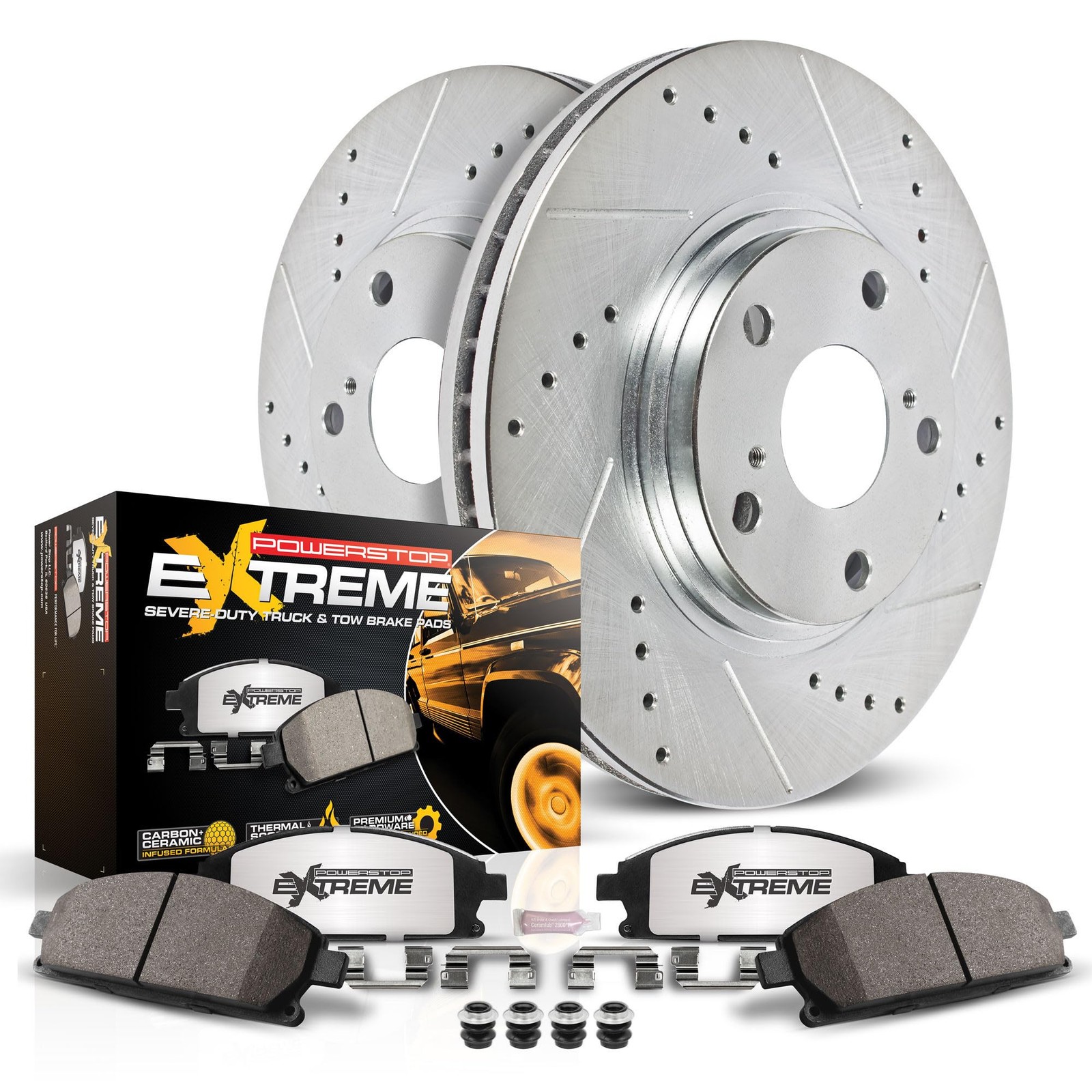 Brake Pad Rotor Kit Front Z36 Truck Tow K2069-36 PowerStop ceramic pads