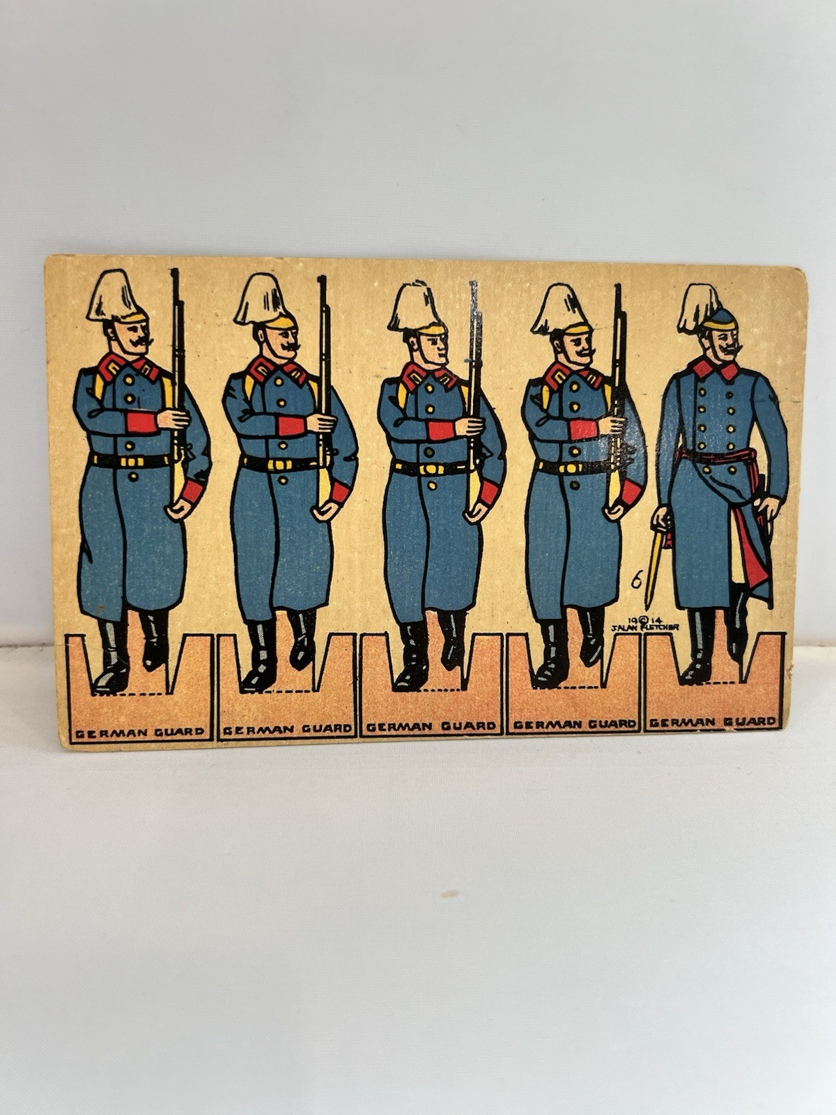 1914 paper postcard Blue Coat Soldier By J. Alan Fletcher