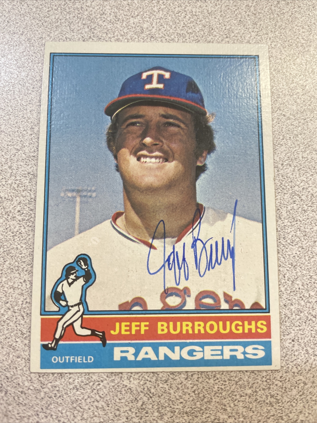 Jeff Burroughs Autographed 1976 Topps Card #360 Texas Rangers A-267