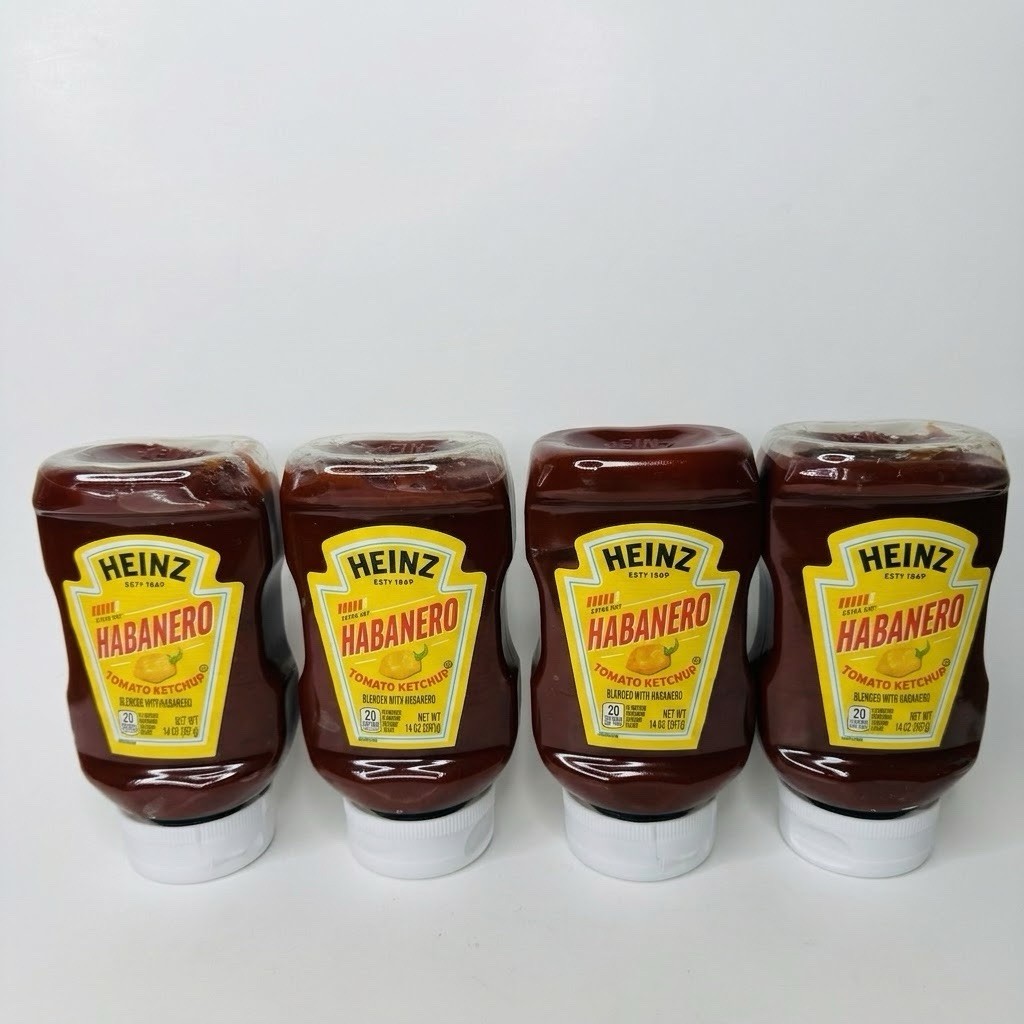 Heinz Habanero Tomato Ketchup 14 oz Squeeze Bottles Lot Of 4 Pack Hot Spicy