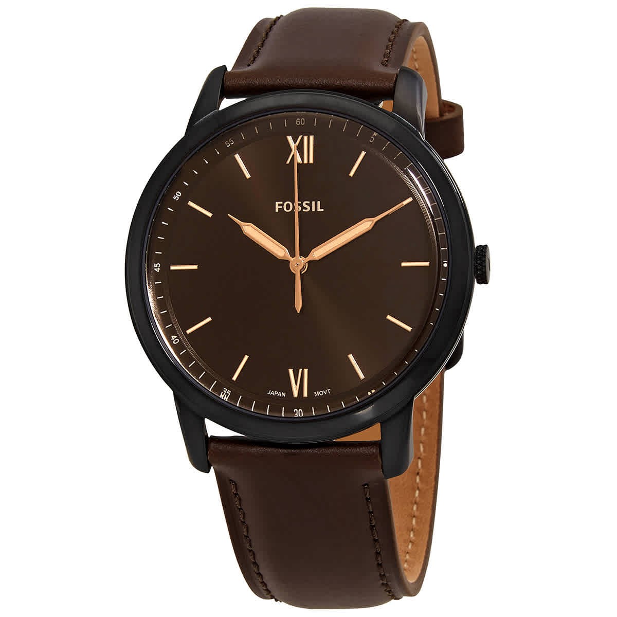 Fossil The Minimalist 3H Quartz Brown Dial Men\'s Watch FS5551