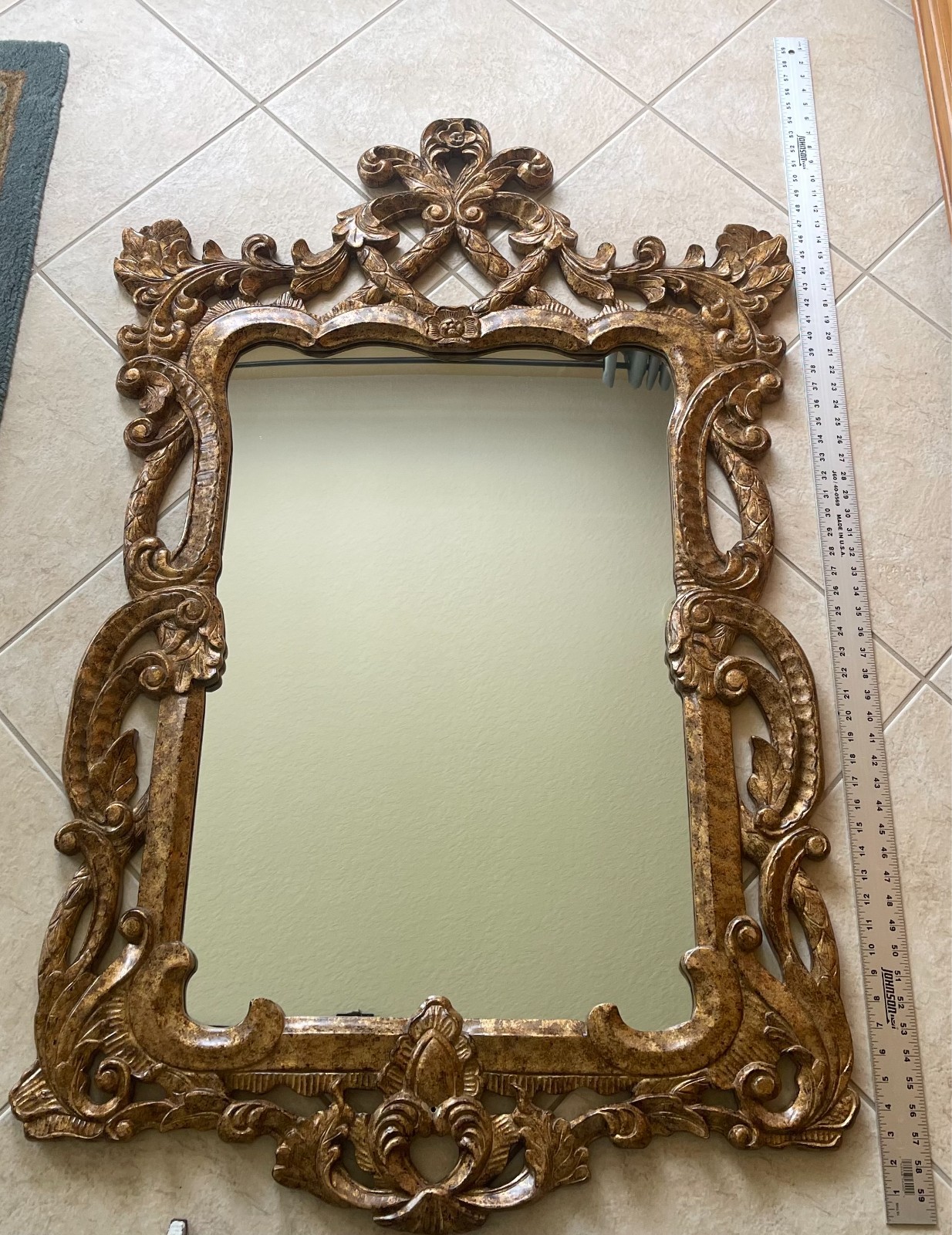Elegant Ornate Wall Mirror – Vintage Baroque Style – 27.4 lbs – Statement Piece
