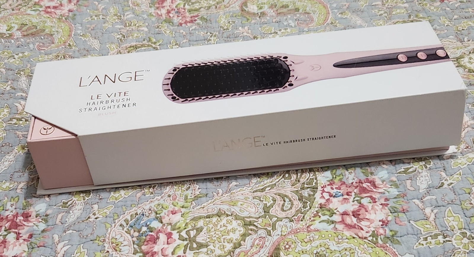 L'Ange Hair le Vite Blush Hairbrush Straightener NIB L'Ange Hair le Vite Blush Hairbrush Straightener NIB