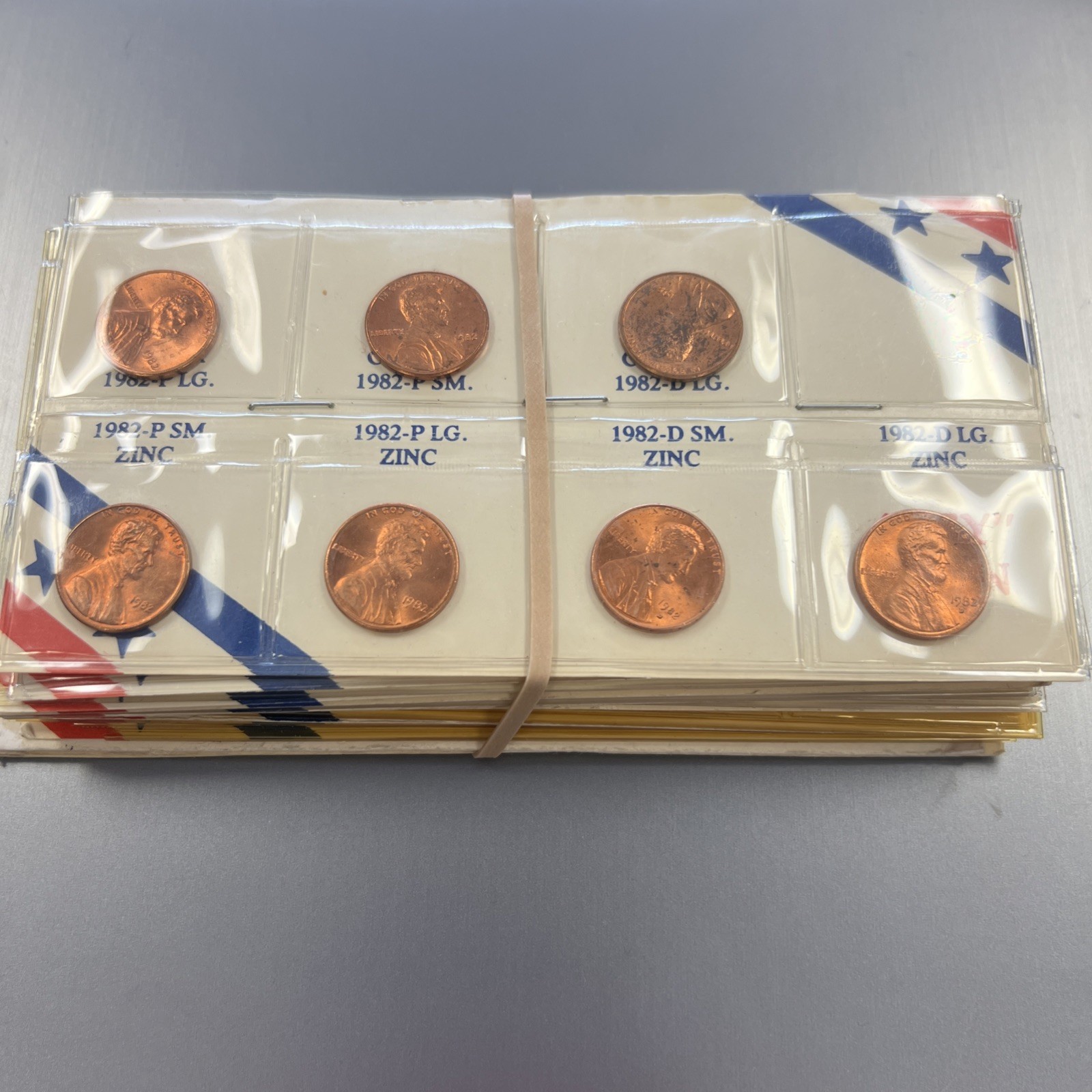 1982 Lincoln Memorial Cents - 7-Coin Copper/Zinc Variety Set- UNC - P&D-Buy Now