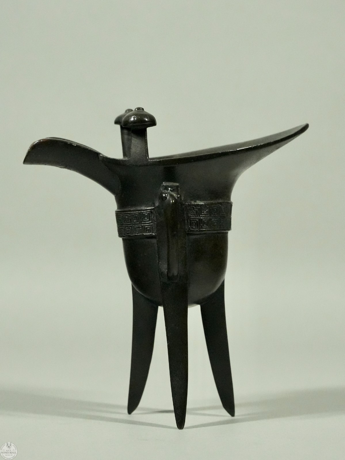 Antique 17th C. Ming–Early Qing Dynasty Chinese Archaistic Bronze Vessel, Jue