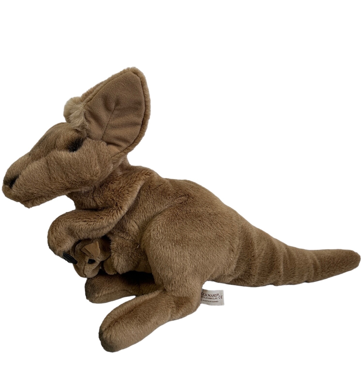 Folkmanis Kangaroo with Joey Hand Puppet Plush Stuffed Toy Animal Mom Kid Brown Folkmanis Kangaroo with Joey Hand Puppet Plush Stuffed Toy Animal Mom Kid Brown