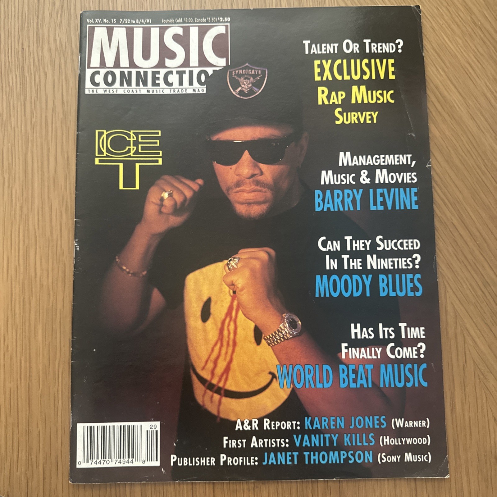 1991 Ice T Rap Cover Music Connection Magazine Vol XV No 15 Original Gangster LP 1991 Ice T Rap Cover Music Connection Magazine Vol XV No 15 Original Gangster LP