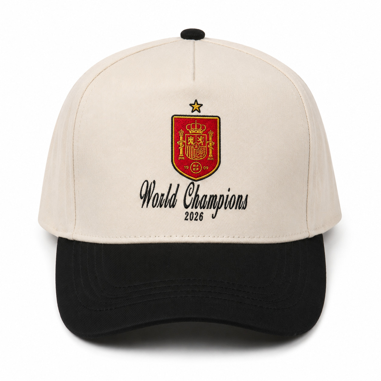 Spain World Champions World Cup 2026 Embroidered Hat Black