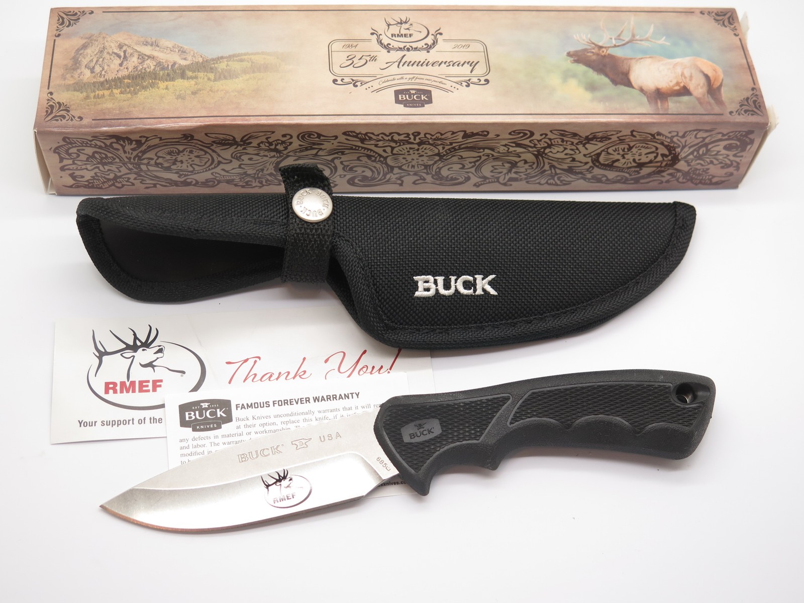 2019 Buck 685 RMEF Elk Foundation 35th Anniversary Limited Fixed Hunting Knife 2019 Buck 685 RMEF Elk Foundation 35th Anniversary Limited Fixed Hunting Knife