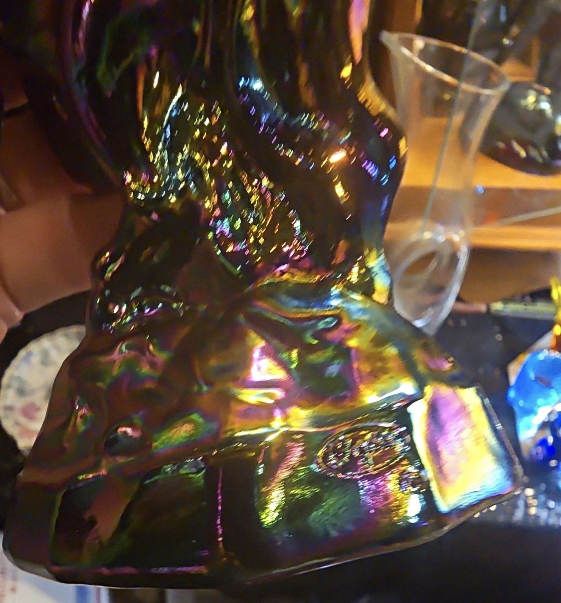 Fenton Art Glass, Decorative Iridescent Finish: Unicorn Fenton Art Glass, Decorative Iridescent Finish: Unicorn