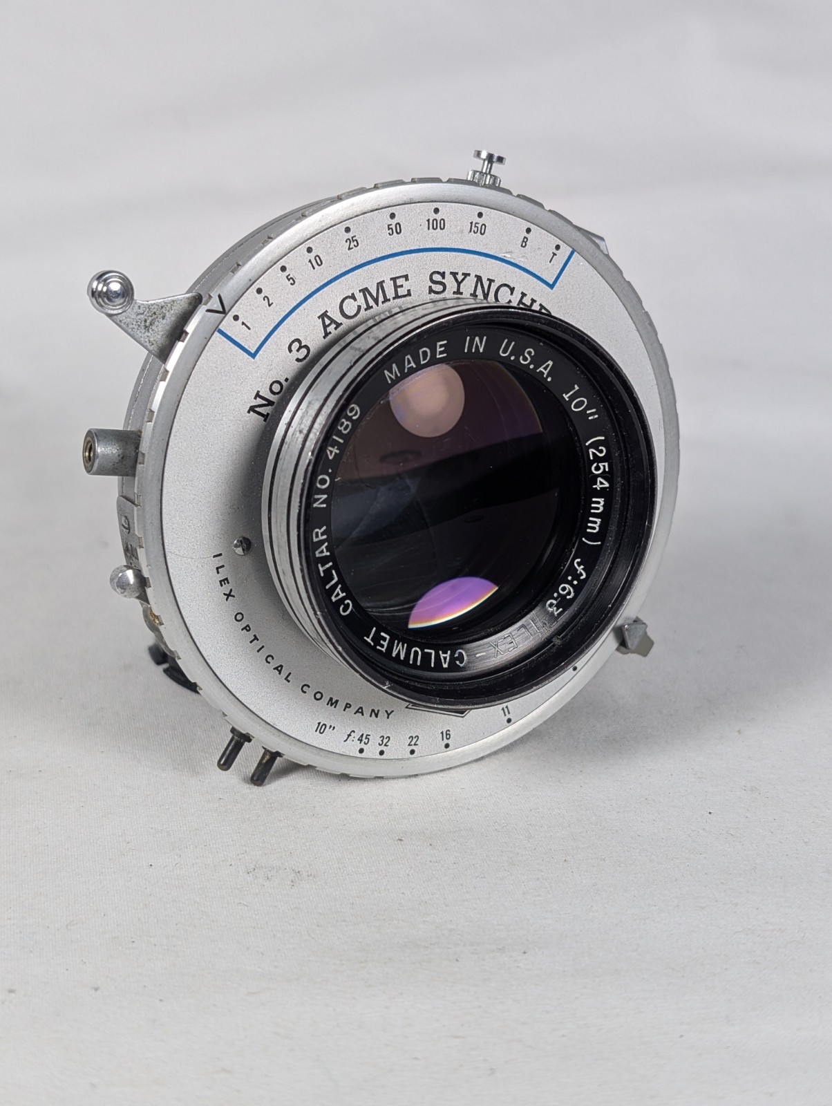Ilex-Calumet Caltar 10” F6.3 Lens with No. 3 Acme Synchro Shutter
