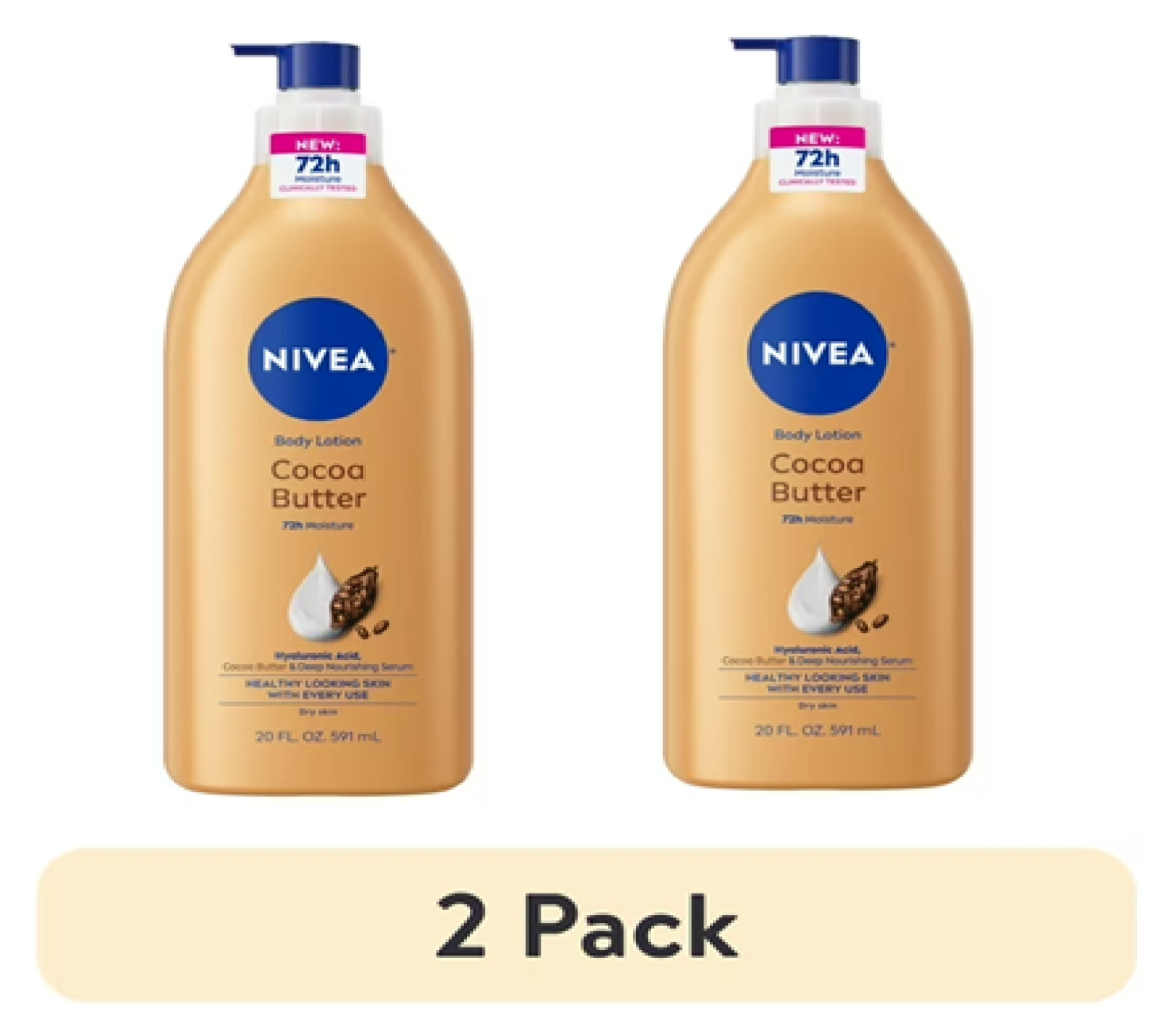 NIVEA Cocoa Butter Body Lotion with Deep Nourishing Serum, 20 Fl Oz 2 Pk