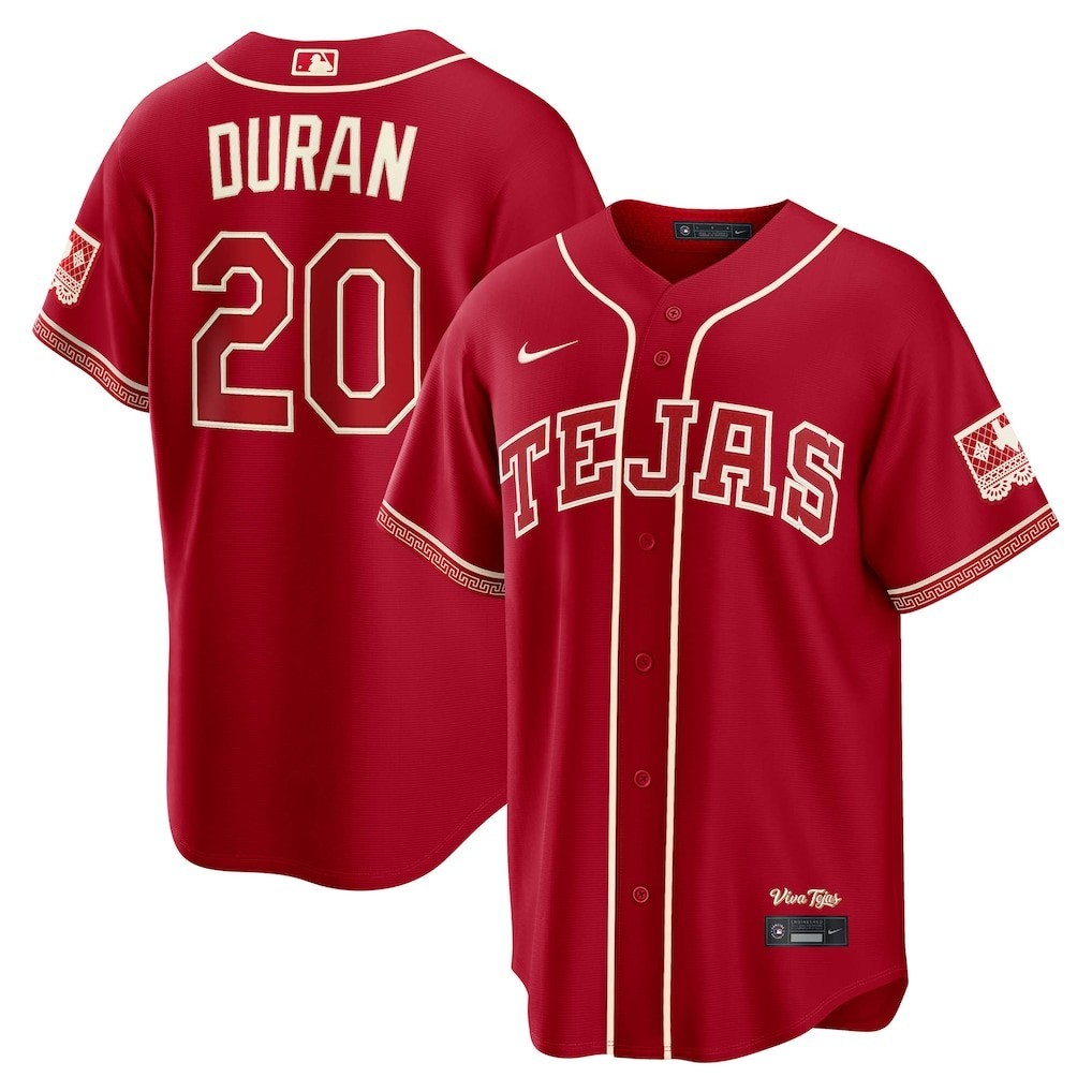 Texas Rangers #20 Ezequiel Duran 2026 City Connect Stadium Jersey Red - Men\'s*