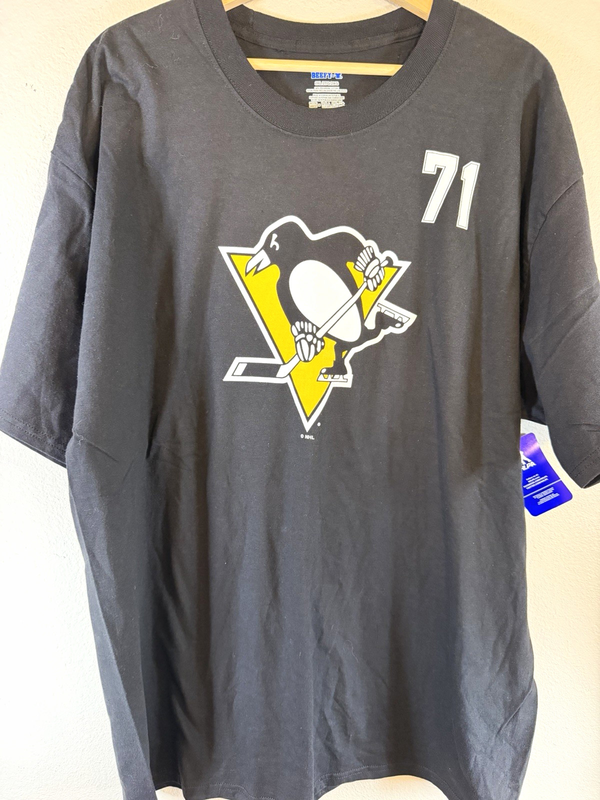 NWT Hanes Pittsburgh Penguins NHL Malkin #71 T-Shirt 2XL Black