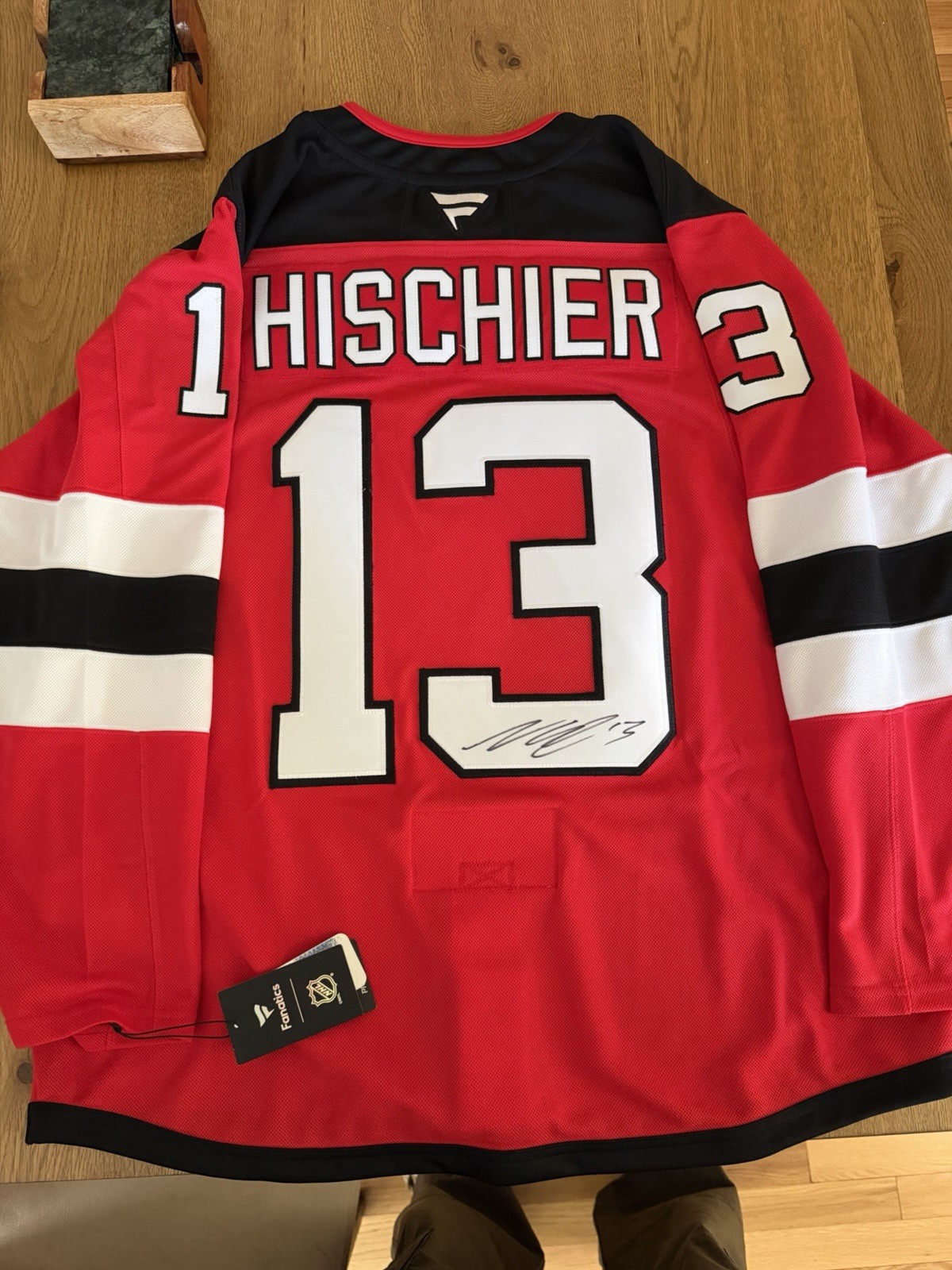 New Jersey Devils Nico Hischier #13 Signed Hockey Jersey, NHL. FANATICS
