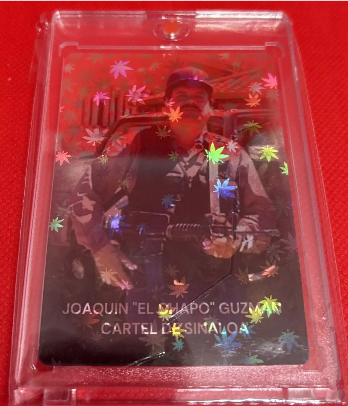 Brand new NARCOTOYZ El Chapo Guzman Trading Card with Acrylic Case Prayer 18+