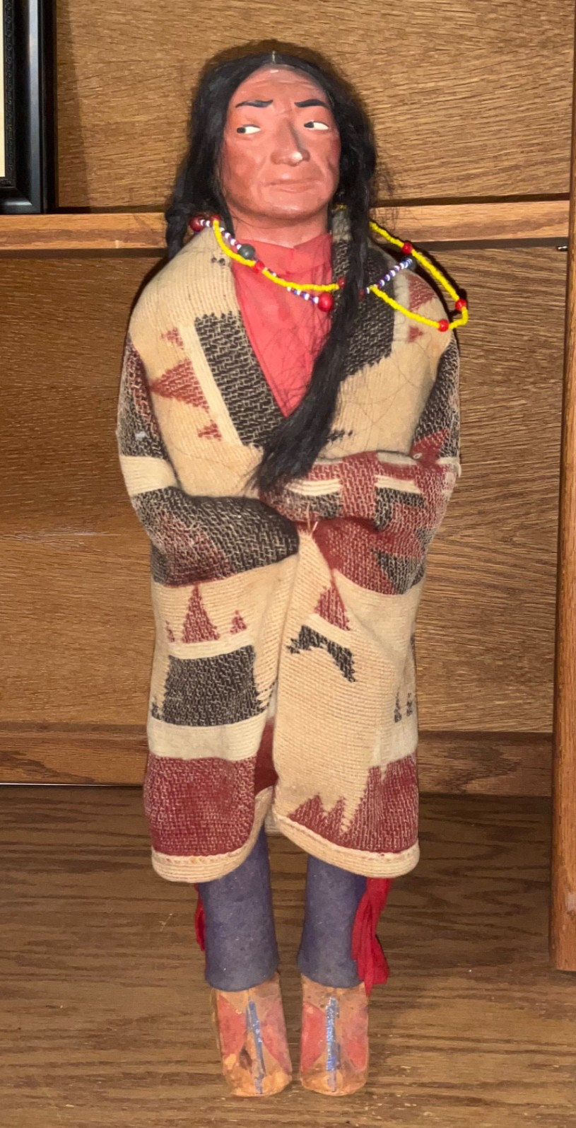 Vintage Skookum Bully Good Native American Indian Warrior Chief Doll 18.5