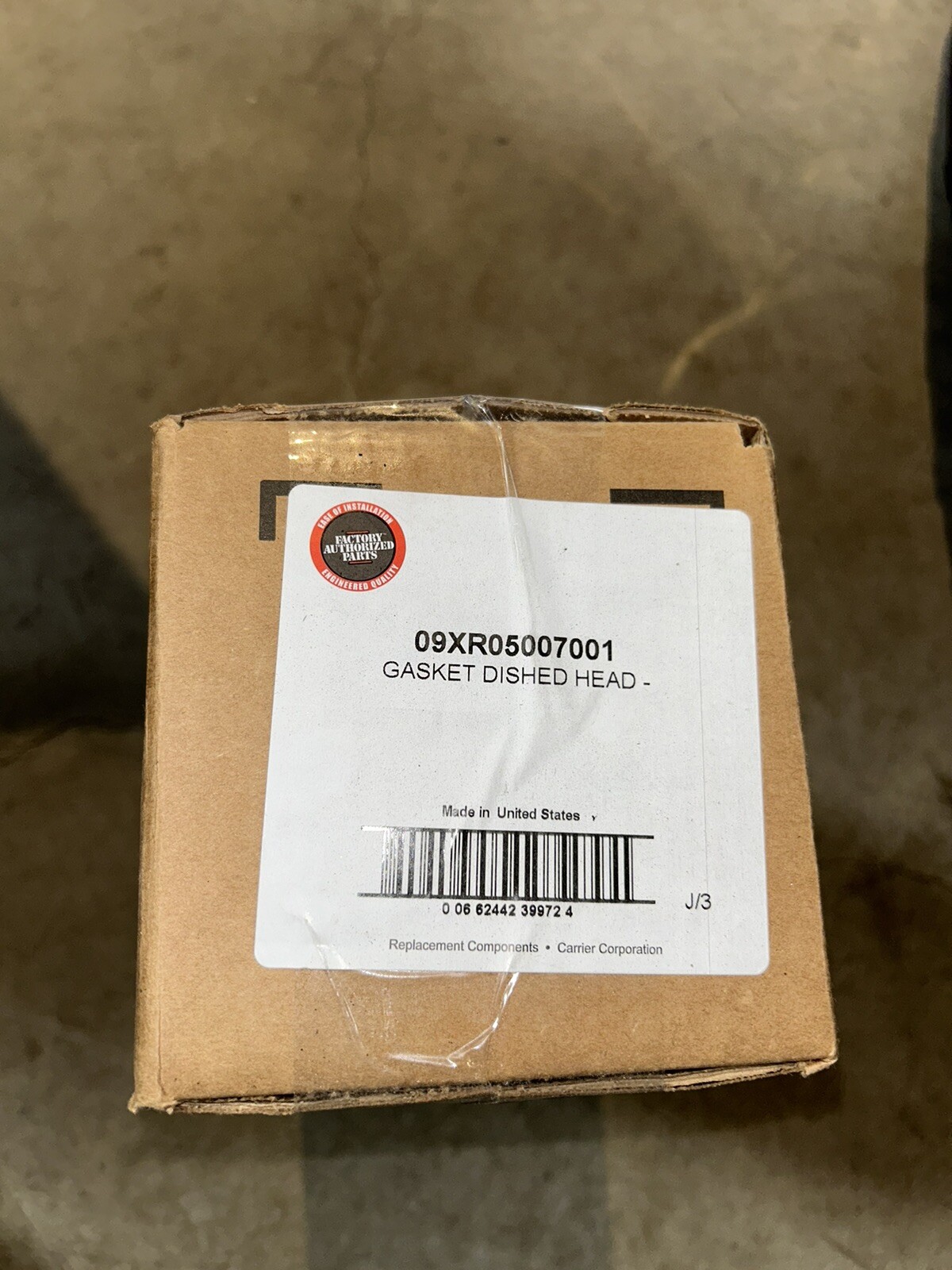Carrier Factory Authorized Parts 09XR05007001 Gasket Dished Head