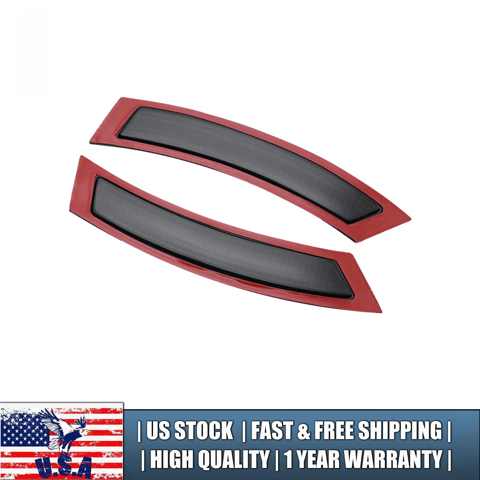 For 2007-2013 BMW E92 E93 3 Series L+R Smoke Front Bumper Reflectors 63147162314