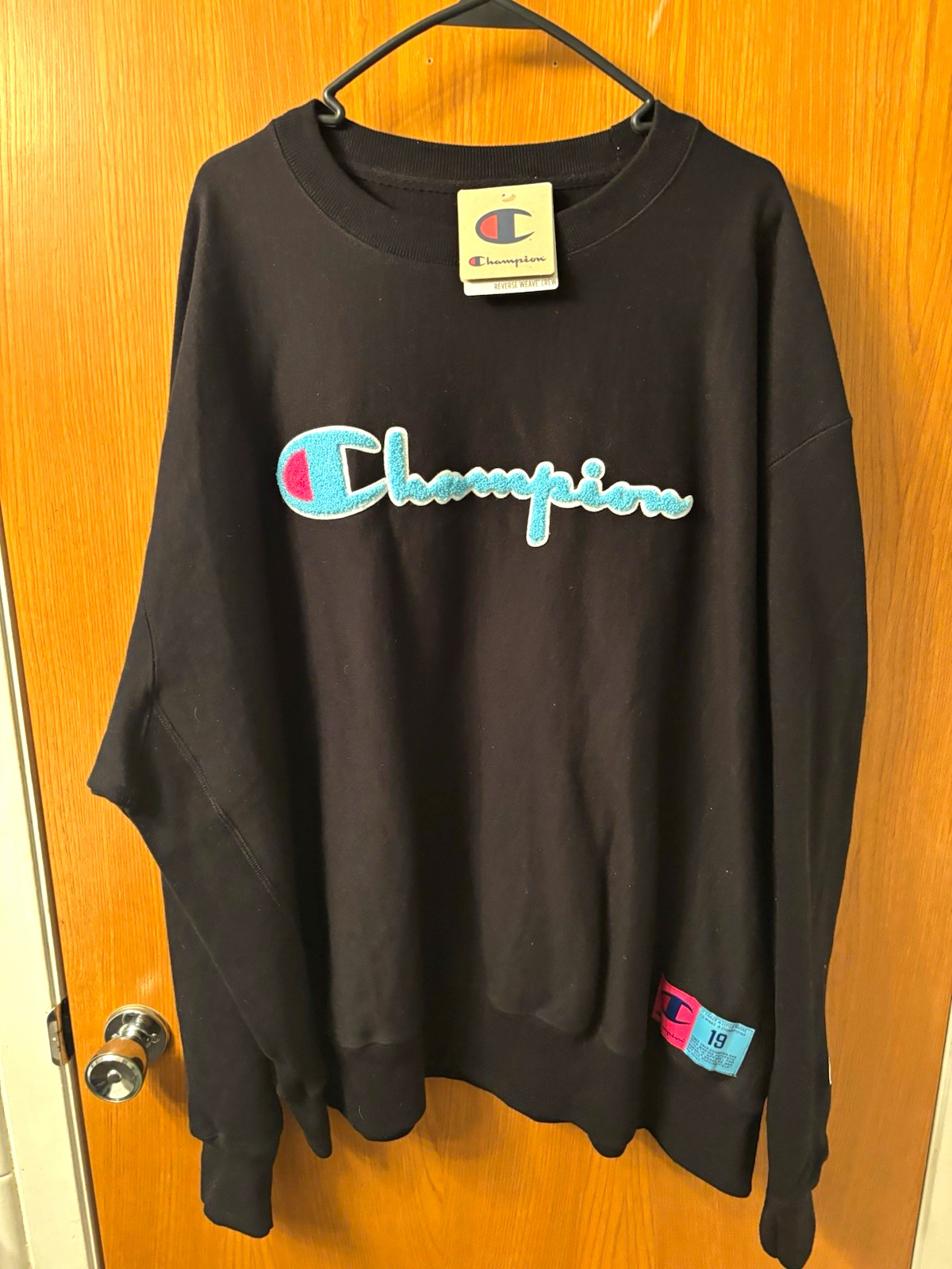 Champion Reverse Weave Crewneck Pullover Sweatshirt Black Men’s 3XL Big & Tall 