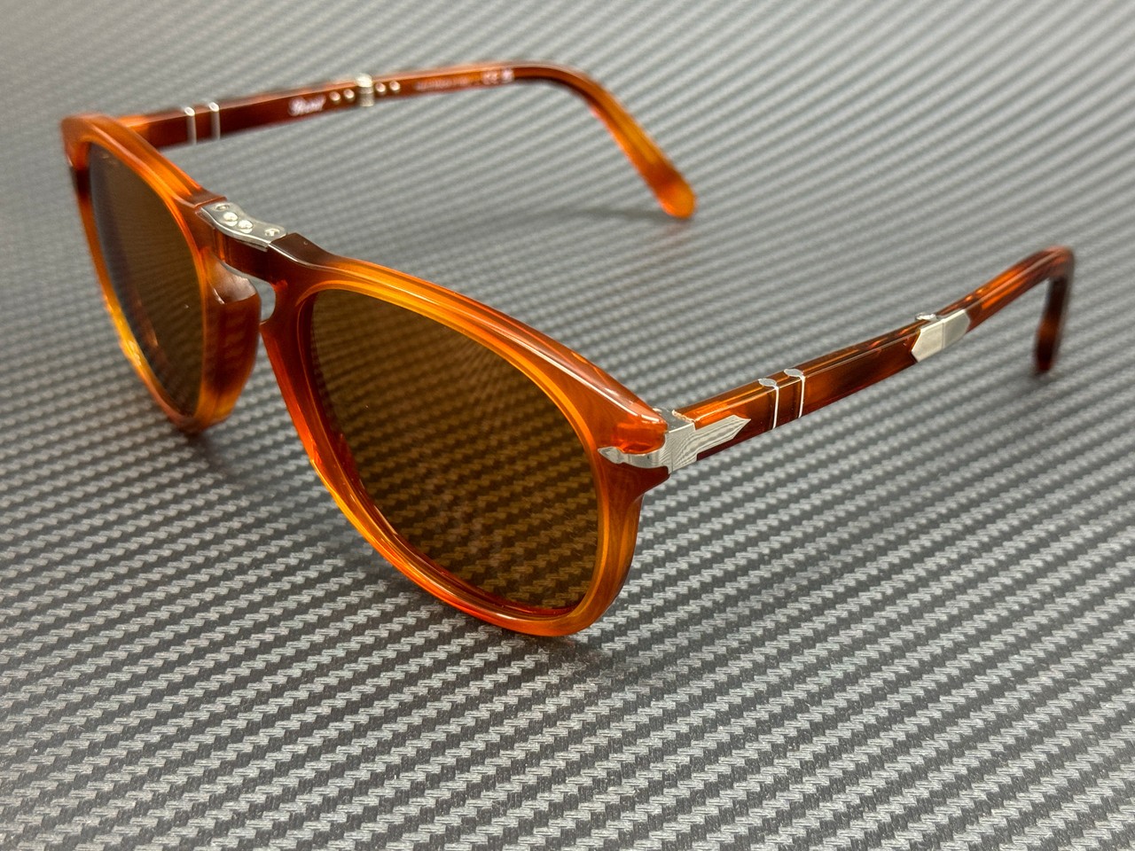 PERSOL PO0714SM 96 73 Terra Di Siena Brown Unisex 54 mm Steve McQueen Sunglasses