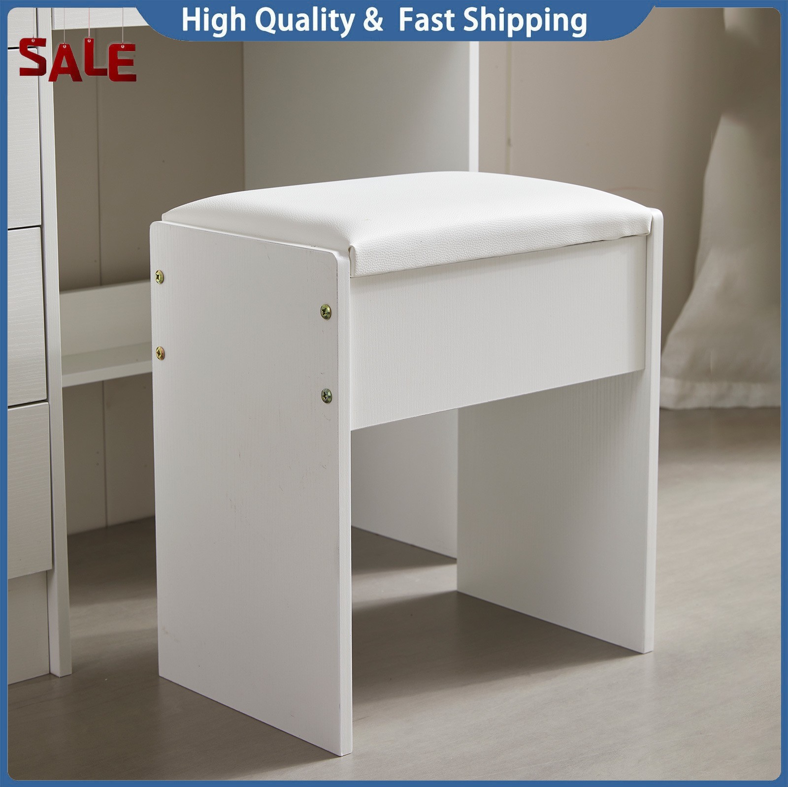 Vanity Makeup Dressing Bench Desk Stool with Cushion Piano Seat Chair US STOCK