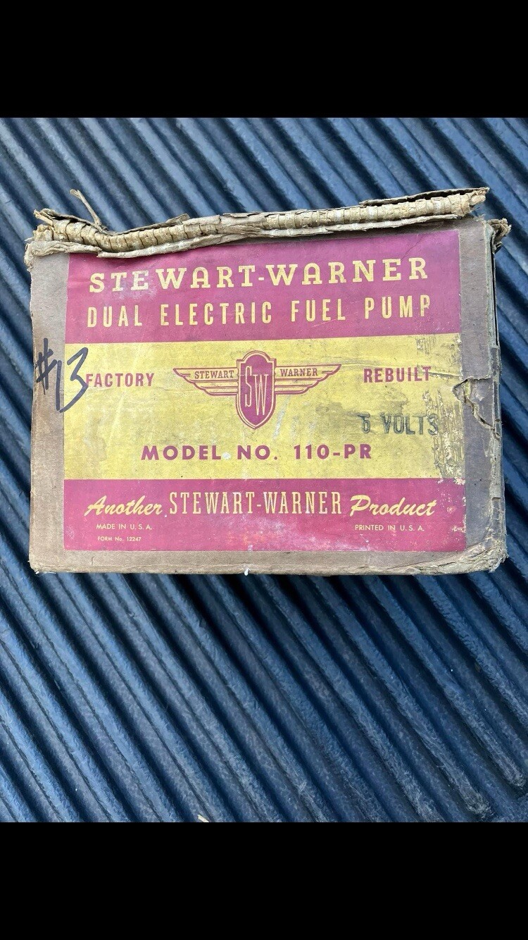 NOS VINTAGE STEWART WARNER DUAL ELECTRIC FUEL PUMP Rat Rod NOS VINTAGE STEWART WARNER DUAL ELECTRIC FUEL PUMP Rat Rod