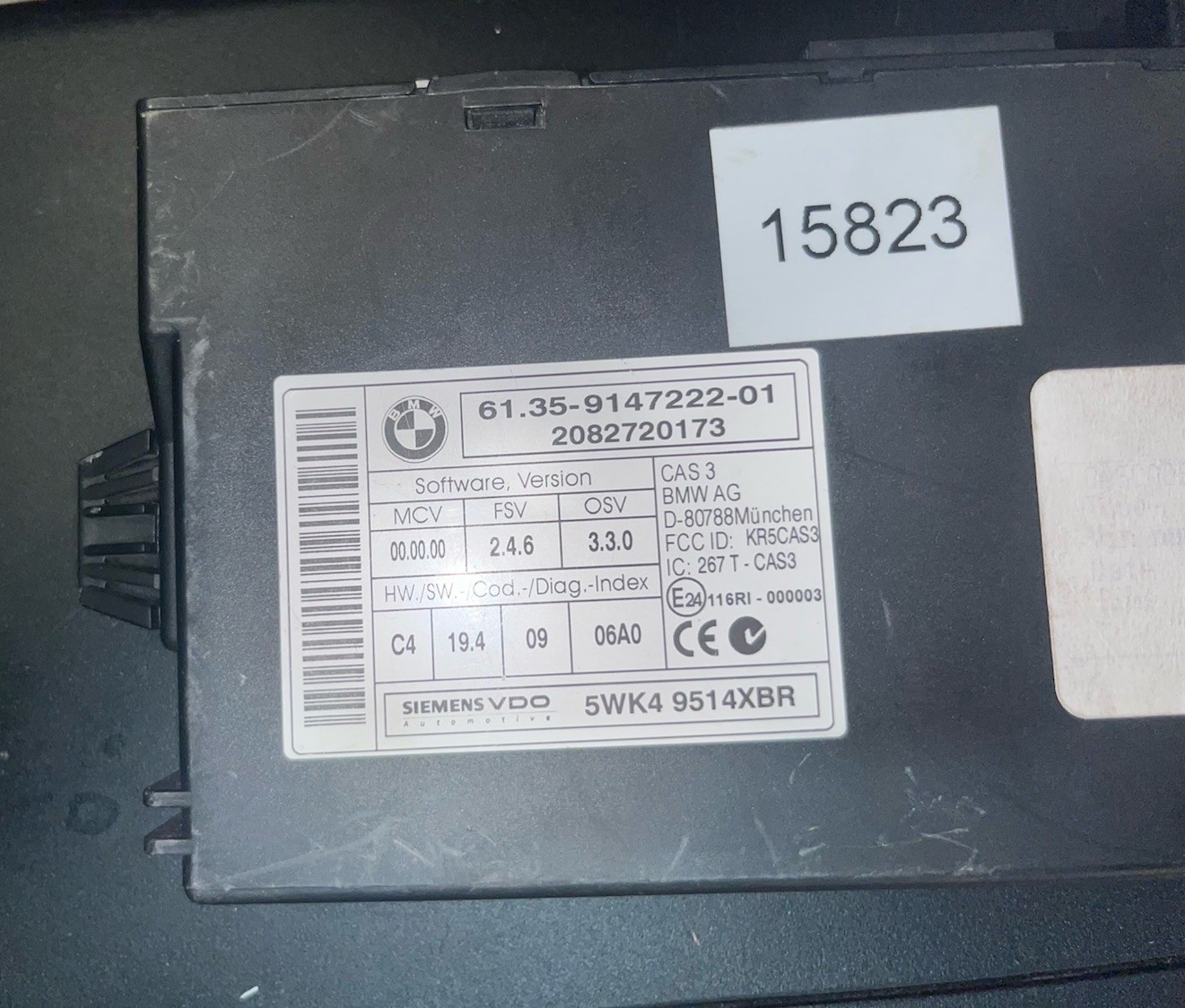 2009 BMW X5 E70 35d CAS3 Car Access System Module W/ Matching Key 