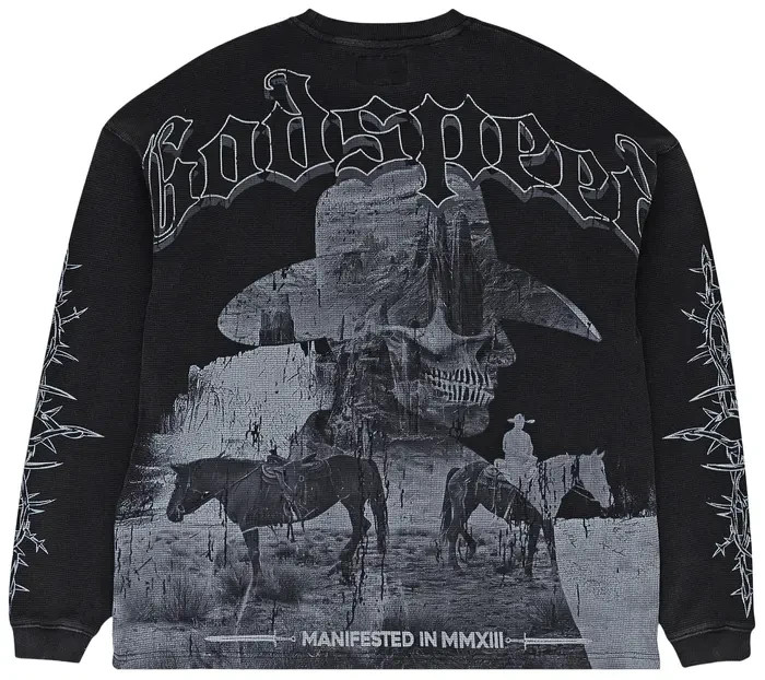 Godspeed Once Upon A Time Thermal Black Wash Size Small NWT #226/555 Rare LS