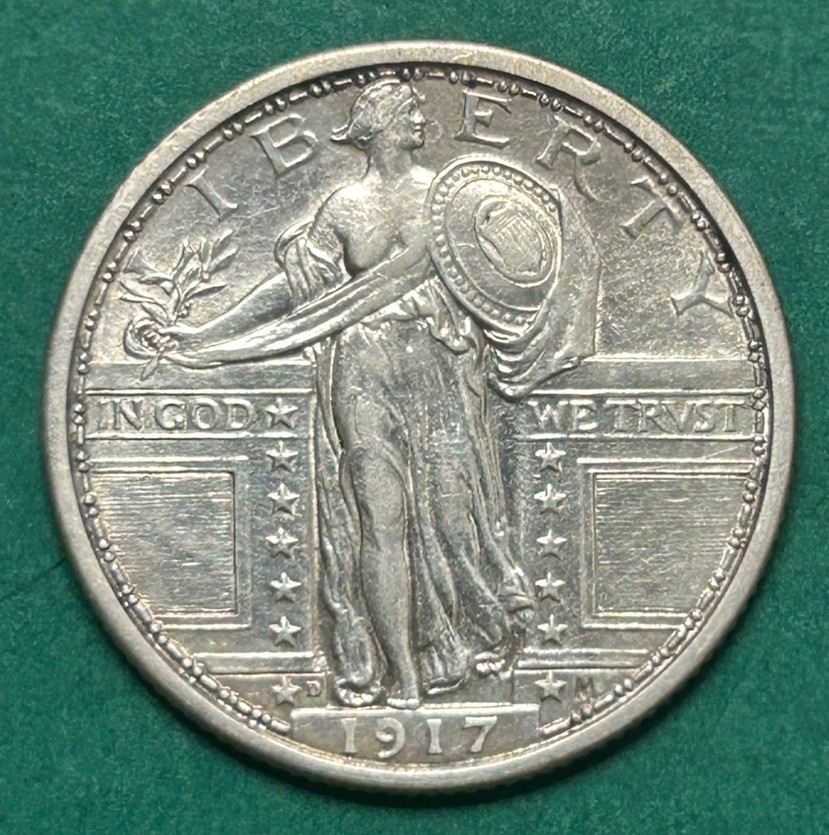 1917-D TYPE 1 STANDING LIBERTY QUARTER FH UNC