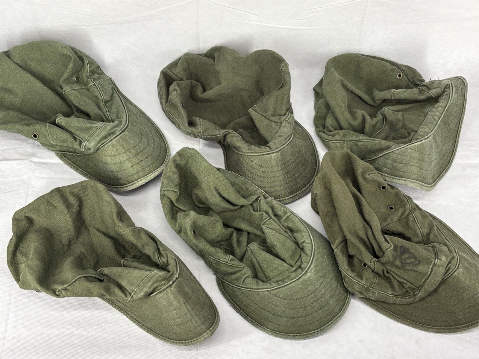USMC Olive Utility Cover Cap Marine Corps Green 8-Point Hat Lot SMALL Vietnam OD