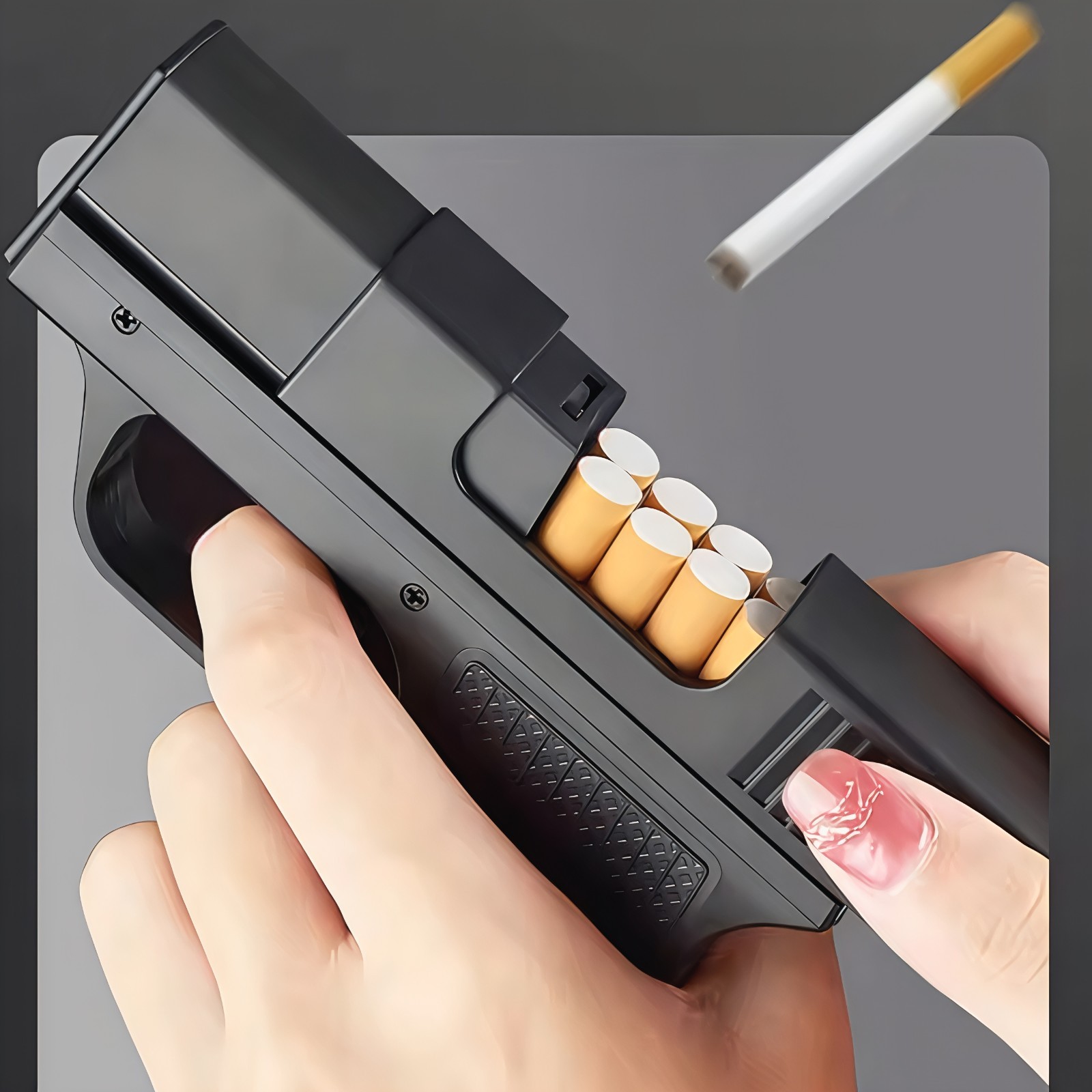 Cool Pistol Shape Torch Lighter & Cigarette Box, Refillable Blue Flame mens Gift Cool Pistol Shape Torch Lighter & Cigarette Box, Refillable Blue Flame mens Gift