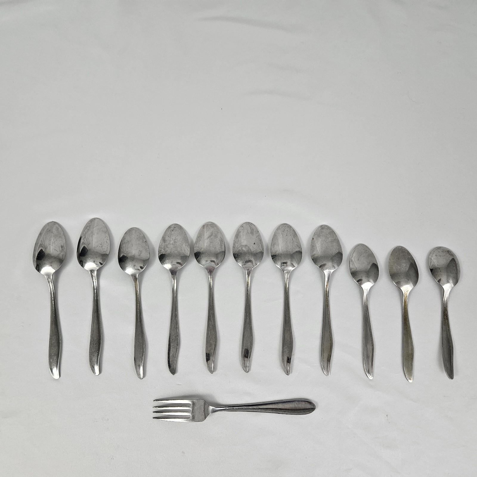 Vintage Mar-Crest Citation Starburst Stainless Flatware Spoons Forks 12 Piece
