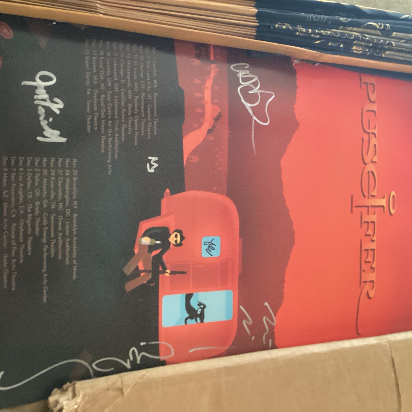 PUSCIFER 2011 TOUR SIGNED POSTER - TRAILER PRINT - EXTREMELY RARE PUSCIFER 2011 TOUR SIGNED POSTER - TRAILER PRINT - EXTREMELY RARE