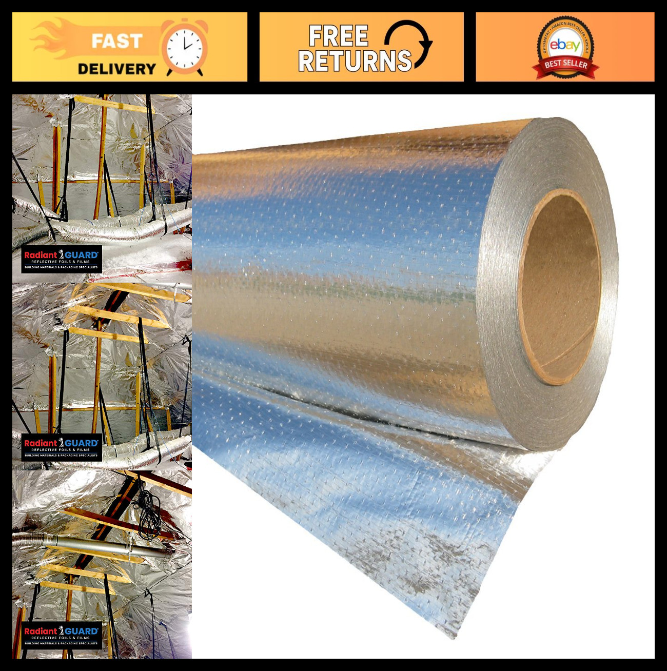 Xtreme Radiant Barrier Attic Insulation 500 sq ft - Energy Efficient, Reflective Xtreme Radiant Barrier Attic Insulation 500 sq ft - Energy Efficient, Reflective
