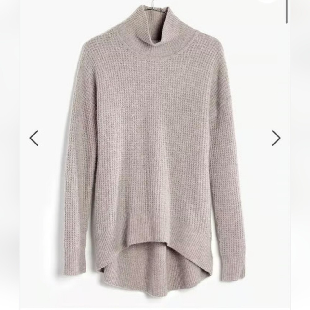 MADEWELL | Wafflestitch Turtleneck Sweater Taupe Brown Wool Alpaca Sz XS MADEWELL | Wafflestitch Turtleneck Sweater Taupe Brown Wool Alpaca Sz XS