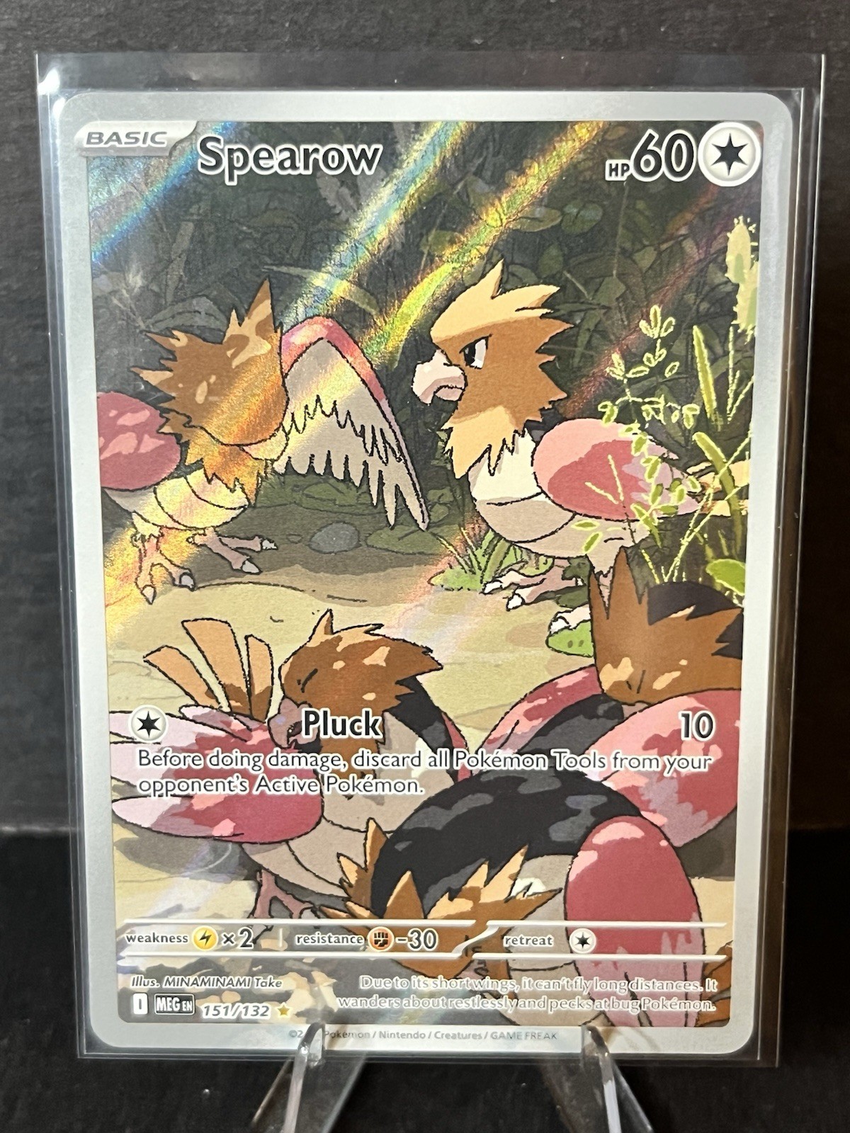 Pokémon TCG Spearow 151/132 Illustration Rare Mega Evolution Near Mint Condition