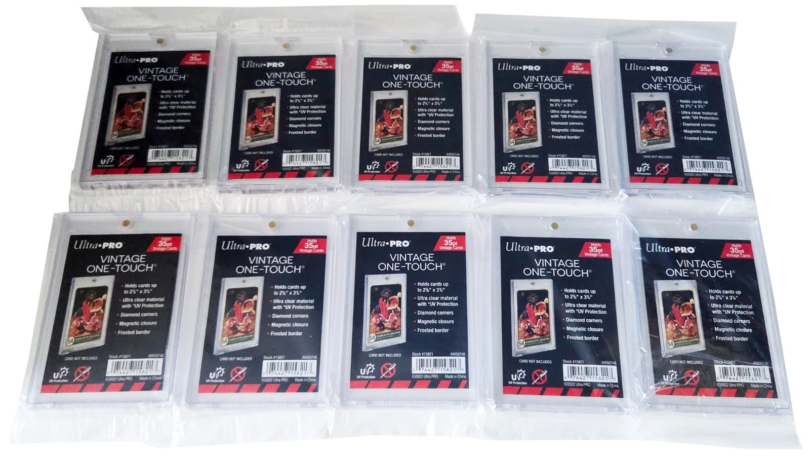10 Ultra Pro One Touch Magnetic Vintage UV Card Holder Display Case Topps Bowman