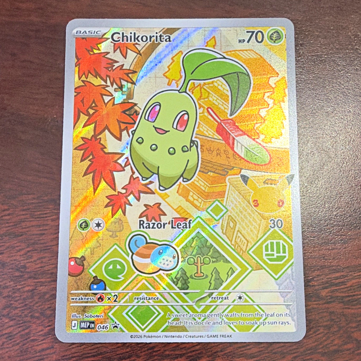 The Pokémon Company Chikorita 046 first partner illustration