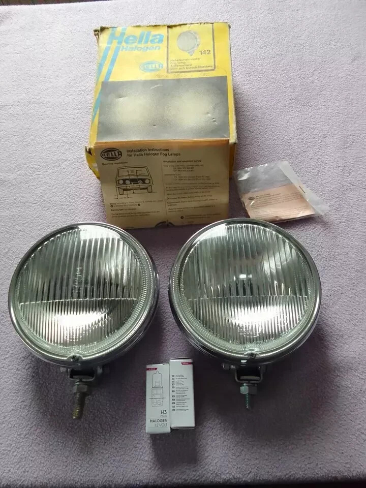 Hella classic car chrome fog lights VW Mercedes new NOS fog lights