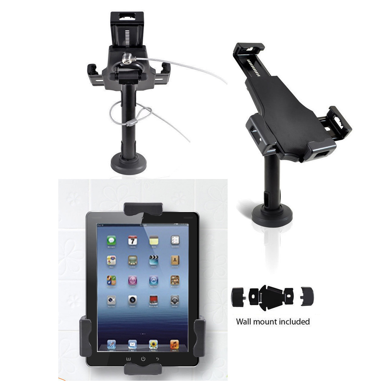 Anti-Theft Desktop Wall Mount Stand Kiosk POS iPad 7/8 Air Mini Pro 10.5 Tablet
