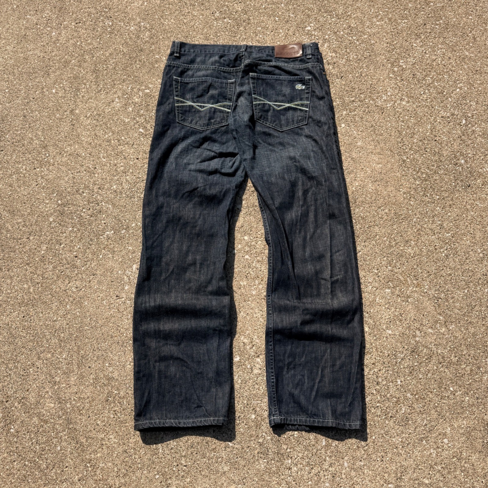Vintage Lacoste Hawk Model 376 Jeans W34 L34 Dark Wash Excellent Straight Leg
