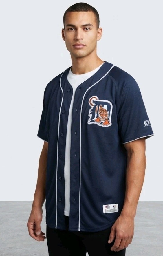 DETROIT TIGERS MLB TRUE FAN MEN\'S JERSEY, COOPERSTOWN COLLECTION, 100% POLYESTER