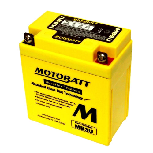 MotoBatt MB3U Battery Replacement, also replaces GS CB3L-A, and UPG UB3L-A