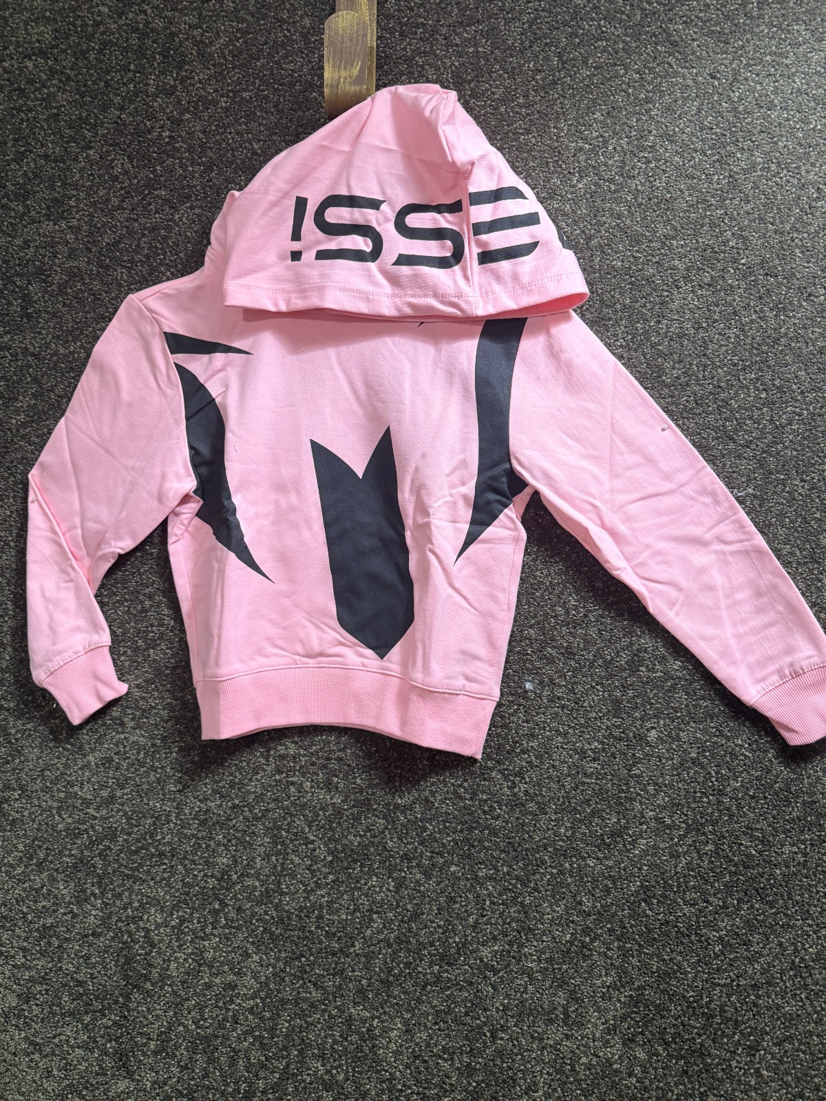 NWT Girls Messi Light Pink #10 Pullover Hoodie