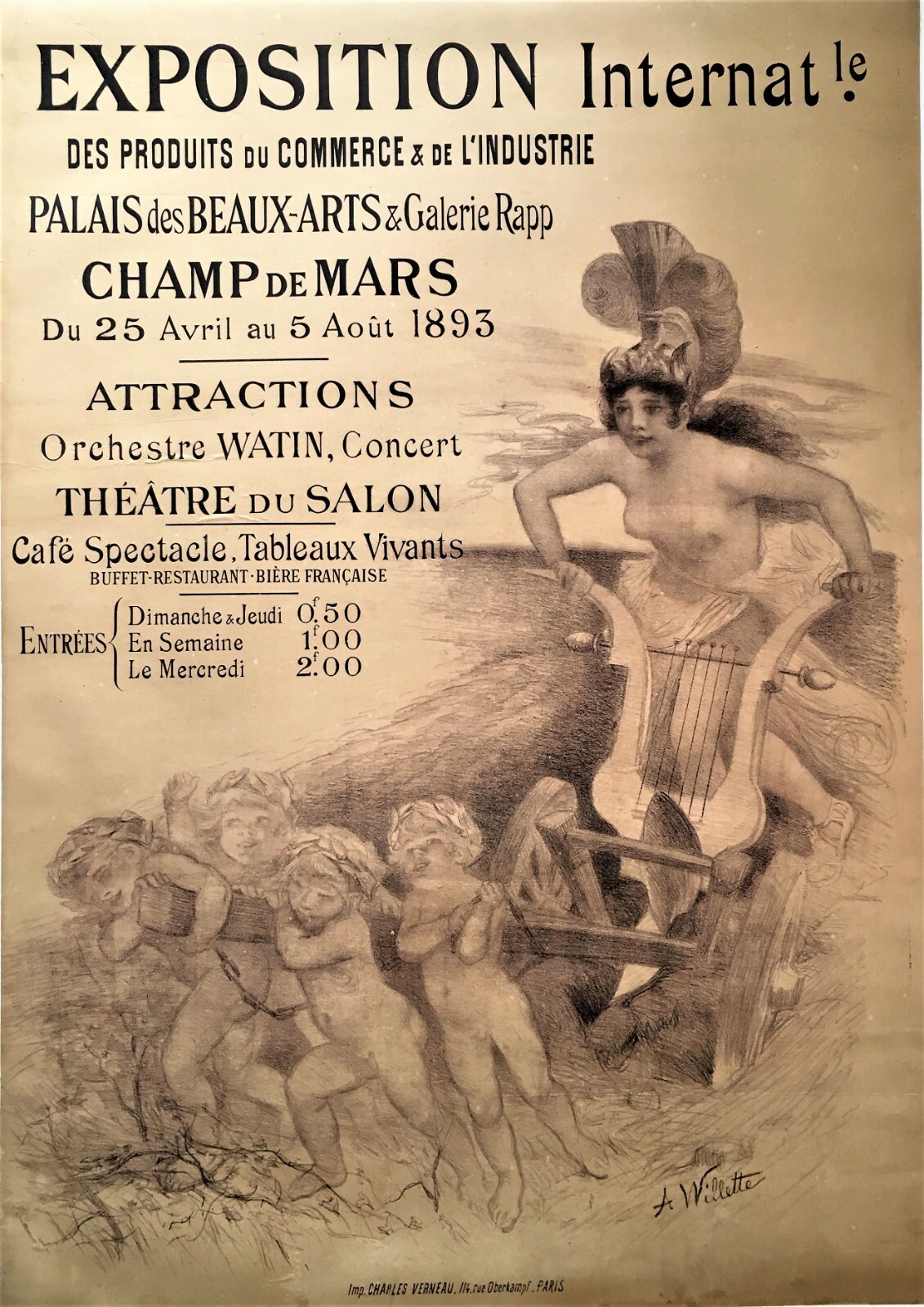 Original Poster International Exposition of 1893 - France