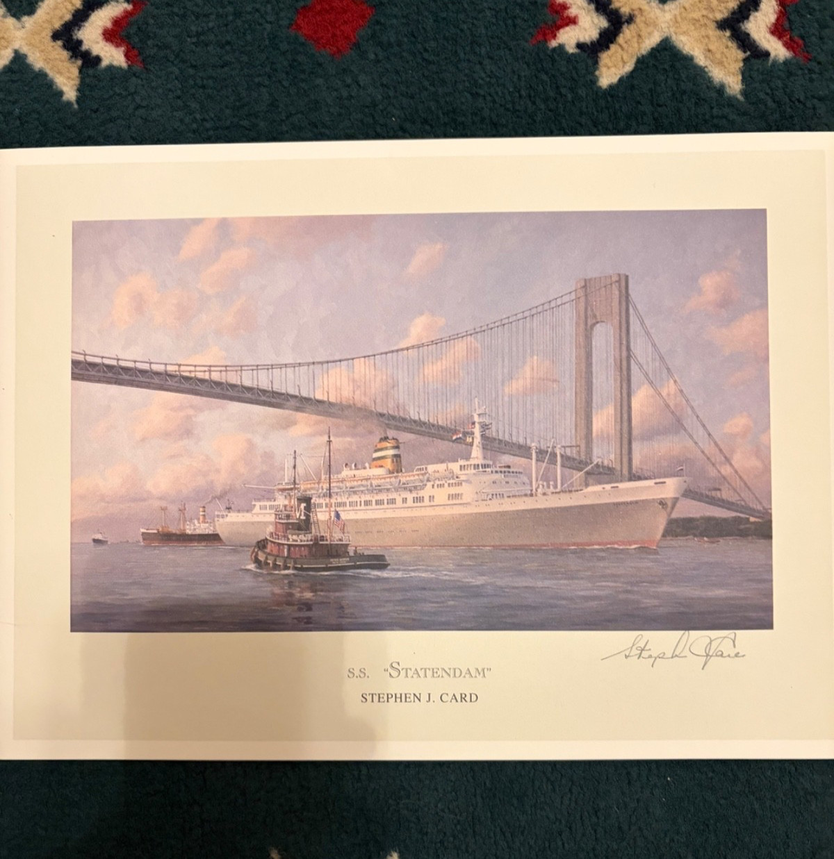 Stephen J. Card S.S. Statendam Pencil Signed 11x8 Maritime Ocean Liner Print